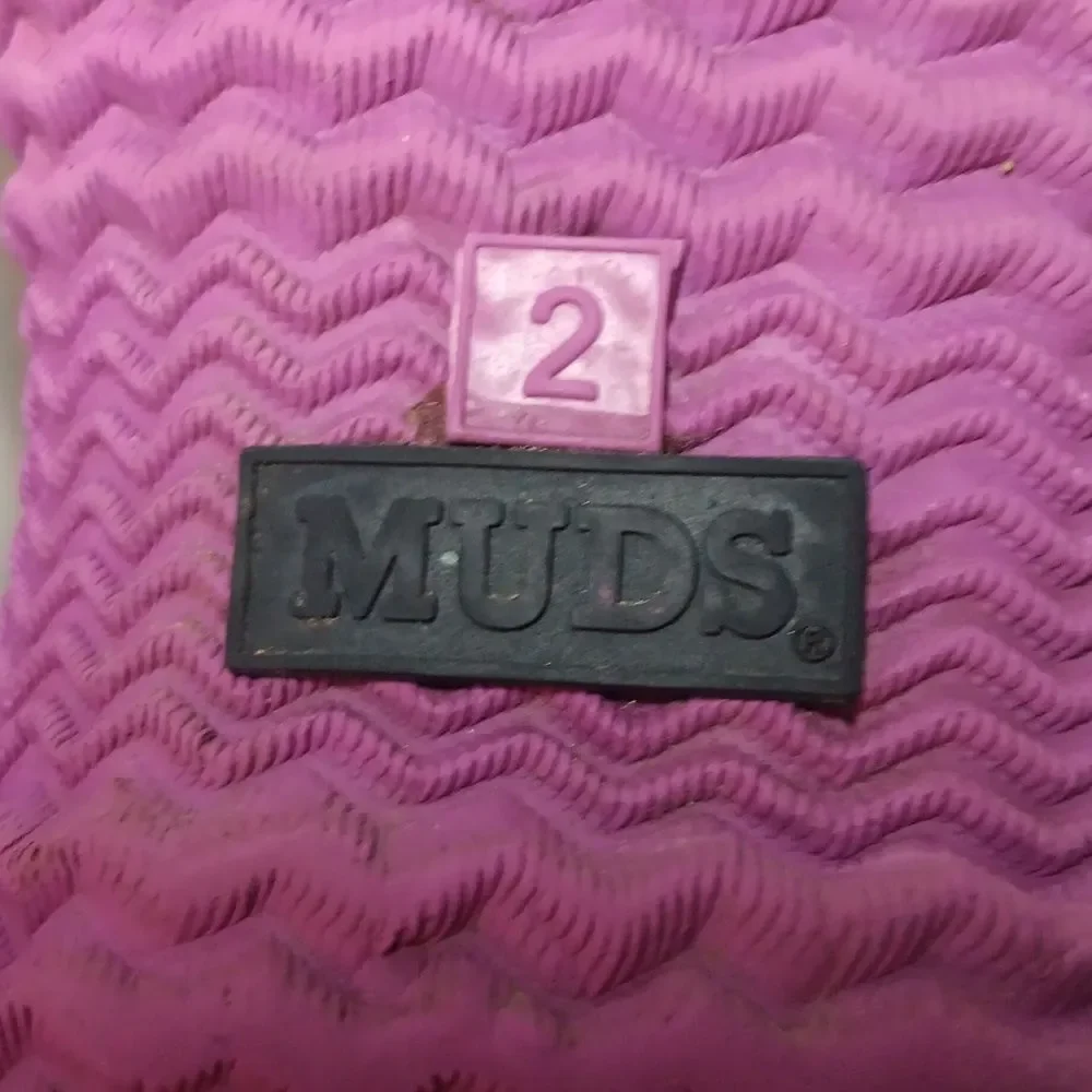 Muds Noble Outfitters Kids' Black and Purple Rain & Snow Boots Youth Size 2